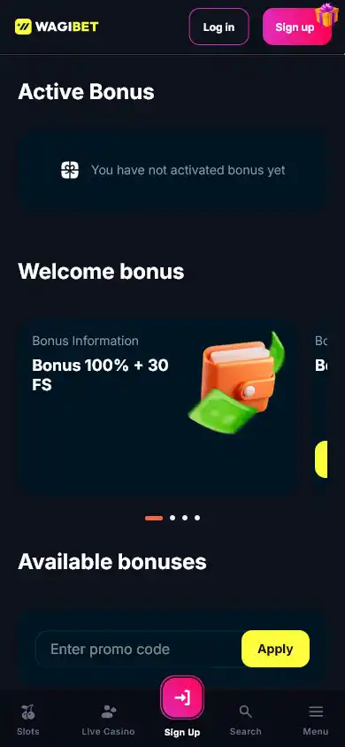 Wagibet Casino Screenshot